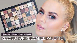 MAKEUP REVOLUTION Maxi Reloaded Palette SWATCHES & TRY-ON