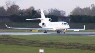 CAT Aviation Dassault Falcon 7X HB-JSS takeoff at Airport Bremen 20.11.2013