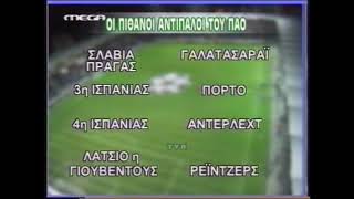 ΠΙΘΑΝΟΙ ΑΝΤΙΠΑΛΟΙ του ΠΑΟ | Προκριματικά UCL | 2001-2002