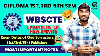 #wbscte New Notice😱Regarding Odd Semester (3rd/5th Sem)|🧐External Theoretical & Sessional Exam🔥