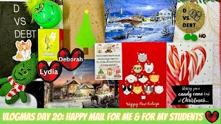 Vlogmas Day 20: happy mail for my students and for me, Scratchmas savings challenges, and more!