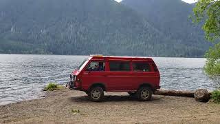 Lake Crescent Westfalia Camping. #explore #travel #4x4 #camper #offroad #nature #water #asmr