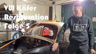 VW Käfer Restauration Folge 5 |  Häuschen kommt auf die Bodengruppe