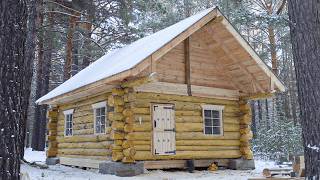 One Building a HUGE Log Cabin in the Forest by Old Technology | Start to Finish