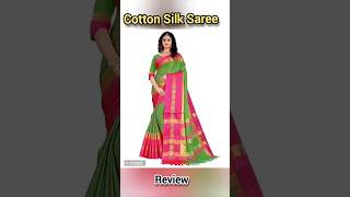 Cotton Silk saree review 🍁 cotton Silk saree with blouse piece 🍁 online saree 🍁 #shorts