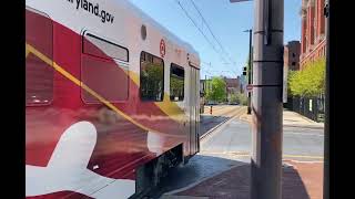 Baltimore light rail meet at Mount Vernon/Centre Street station 4/30/22