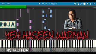 Yeh Haseen Wadiyan Piano Tutorial(MIDI) | Roja | A.R. Rahman | S. P. Balasubrahmanyam | Rishabh DA