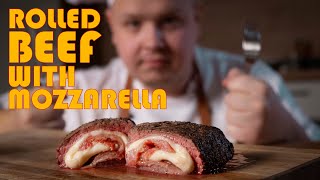 CHEESY BEEF ROLL RECIPE | STUFFED WITH MOZZARELLA AND JAMON