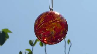 Sienna Glass 8 cm Ball, red-yellow