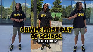 GRWM FOR THE FIRST DAY OF SCHOOL 2023! *college edition* + Mini School Vlog!