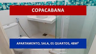 AP0869 - Posto 6, Copacabana, Lindo apartamento, sala e quarto, 42m²