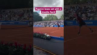 Fabio Fognini loses second set with a double fault vs Inaki Montes-De La Torre #atpchallengertour