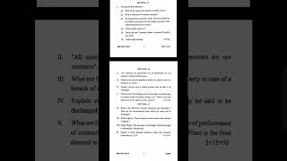 commercial law question paper of Bcom #video