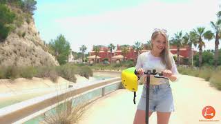 Test ride on your rented e-scooter for €7 a day. Ride from Villamartin to La Zenia Beach. Let's go !