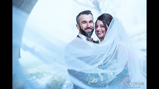 Brautpaar Fotoshooting im Schneegestöber