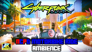 "Cyberpunk 2077 NCPD Motorbike Ride Ambience | Neon Nights & Futuristic City Sounds"