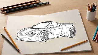 "How to Draw a Realistic Maclaren 750S Car"