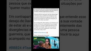 Wanessa esta muito preocupada em limpar sua imagem #noticiasbbb #fofoca #famosos #bbb24