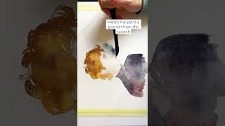 Watch me paint an expressive portrait with watercolours.