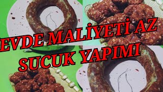 EVDE SUCUK NASIL YAPILIR. SADECE 1 KG KIYMA VE BAHARATLARLA HARİKA BİR SUCUK NASIL YAPILIR BU TARIF.