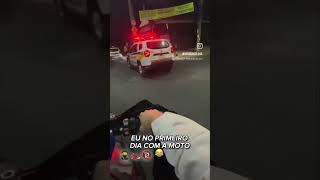 No primeiro dia com a moto