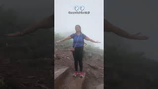 Can you feel the wind? High chances to fly!Highest peak in Karnataka| Mullyanagiri #shorts #travel