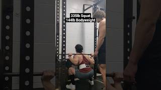 335LB SQUAT AT 144LB BODYWEIGHT #gym #squats