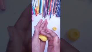 DIY making emoji with clay and red 🔴 color stamp