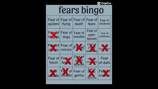 Fears bingo