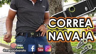 Cinturón navaja correa que se convierte en cuchillo pretina cinto riata táctico knife belt