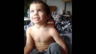 2 year old singing abc's heavy metal style