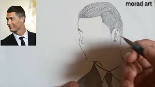 Ronaldo drawing / How to draw Cristiano Ronaldo with a pencil for beginners in an easy way🔥