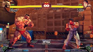 ZANGIEF VS EVIL RYU | CPU VS CPU Ultra Street Fighter IV  (Hardest AI) #games