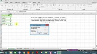 How to use the what if analysis or Goal seek in MS EXCEL