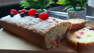 Cake au framboise كيك الفراولة هش وقطني  لذة لا تقاوم