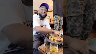 Davido enjoying his favorite Ghana Fufu #shorts #shortsvideo #shortsfeed #davido