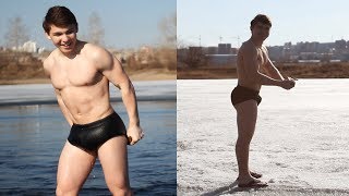 CRAZY RUSSIAN MUSCLE KID LIFTING WEIGHT AND SWIMMING IN FREEZING SIBERIAN WATER