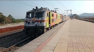 Ahmedabad AC Double Decker (TKD/WAP-7) & Kevadiya MGR Chennai Express (GMO/WAP-7) Crossing VTN.