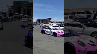 Porsche GT3 cup racecars trying their best to go slow