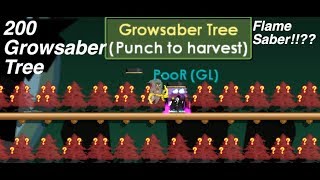 Growtopia|Harvesting 200 Growsaber Trees!!Flamesaber??