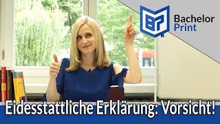 Eidesstattliche Erklärung für Bachelorarbeit & Hausarbeit