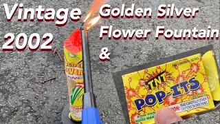 Vintage Firework - Golden Silver Flower Fountain by Glorious & TNT Pop-Its