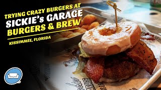 Dining at Sickie's Garage Burgers and Brews in Kissimmee, FL| 50 Outrageous Burgers to Choose From!