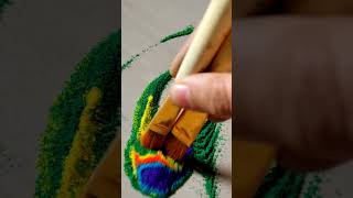 Easy rangoli Tutorials | peacock feather #short #shorts #viral #viralshorts #youtubeshorts  #rangoli