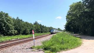 Amtrak P092 with friendly engineer in Woodford Va