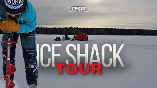 A WEEK IN THE NORTH MAINE WOODS: Ice Shack Tour // Flags After Flags.. // WINTER BLIZZARD