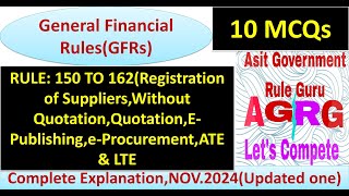 MCQ on General Financial Rules(GFRs)