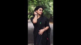 VIJAY TV SERIAL ACTRESS SABHANA LATEST HOT PHOTO SHOOT IN BLACK SAREE