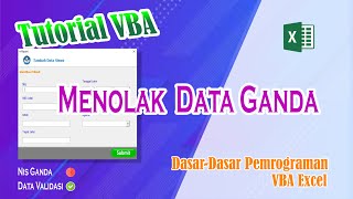 Menolak Data Ganda Pada Userform VBA Excel || Rejecting Duplicate Data in Excel VBA Userform