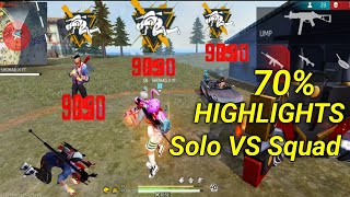 Solo Vs Squad Comfam Highlights Free Fire Br Rank 70% Hadsots #Shohag